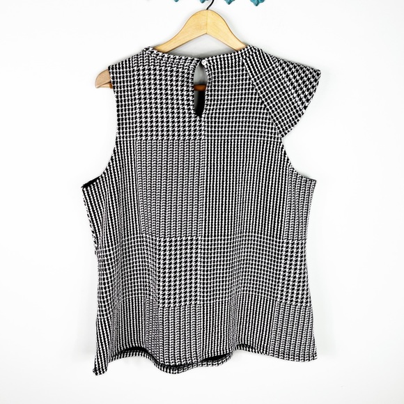 Anthropologie Callan Ruffled Houndstooth Sleeveless Top Large - Picture 4 of 4